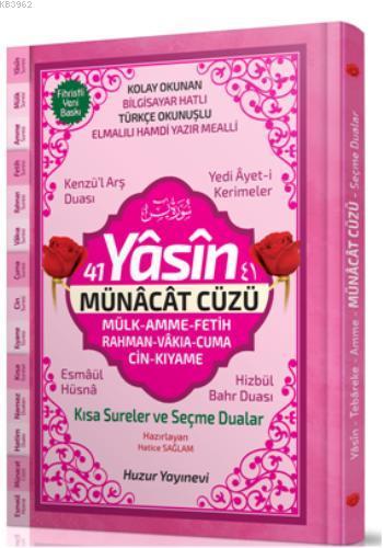 41 Yasin Münacat Cüzü-Kolay Okunan, Bilgisayar Hatlı, Türkçe okunuşlu(Orta Boy, Ciltli)-065