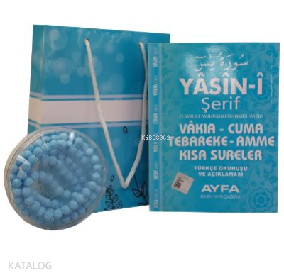 Karton Çantalı Çanta Boy Türkçeli Yasin Mavi (kod:245M)